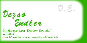 dezso endler business card